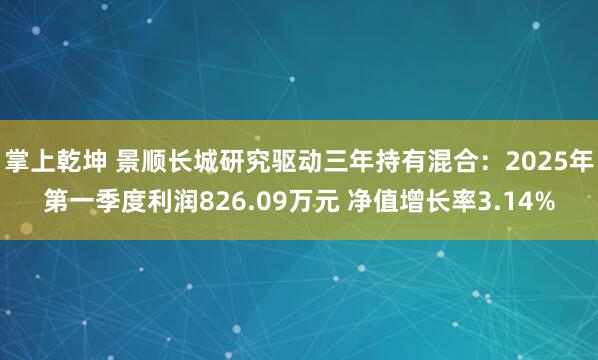 掌上乾坤 景顺长城研究驱动三年持有混合：2025年第一季度利润826.09万元 净值增长率3.14%
